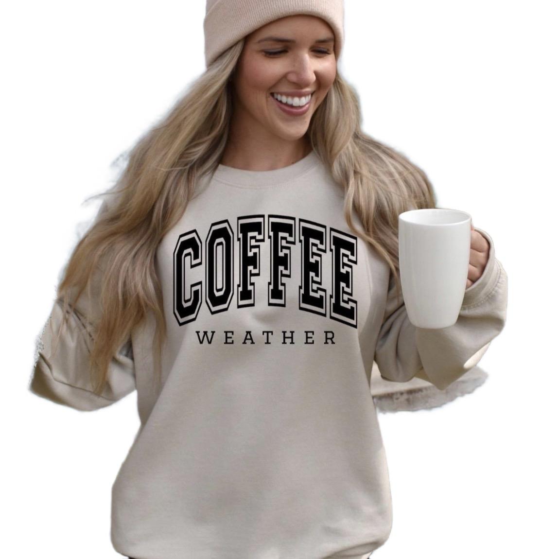 Coffee Weather Puff Print Sweatshirt