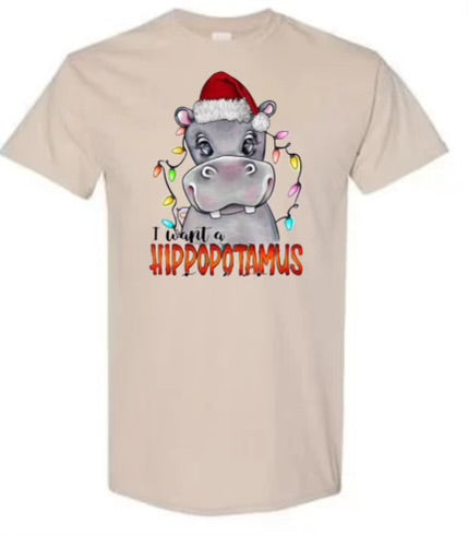 Hippopotamus for Christmas T-shirt