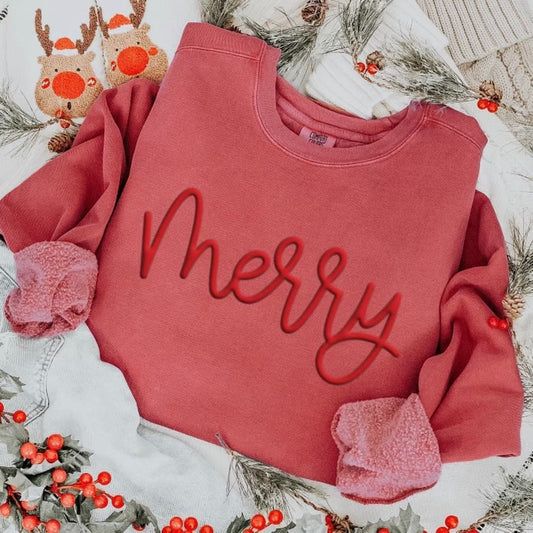 Merry Puff Print Sweatshirt