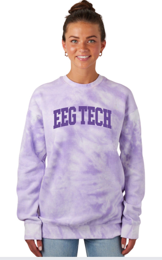 EEG Tech Purple Puff Print Crewneck Sweatshirt