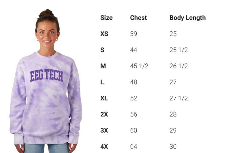 EEG Tech Purple Puff Print Crewneck Sweatshirt